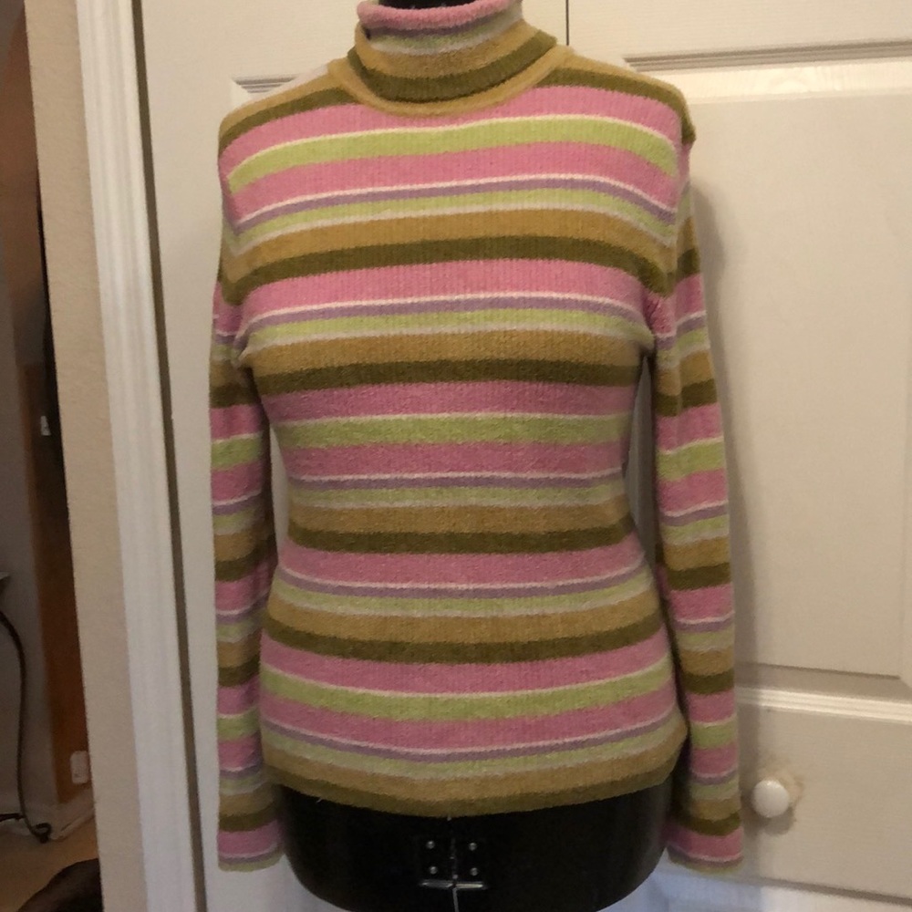 EUC TALBOTS STRIPED SOFT TURTLENECK SIZE LARGE